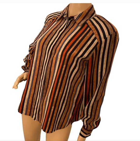 Vintage Contemporary Long Sleeve Button-Up Shirt Size Large Career Scandinavian - Picture 11 of 11